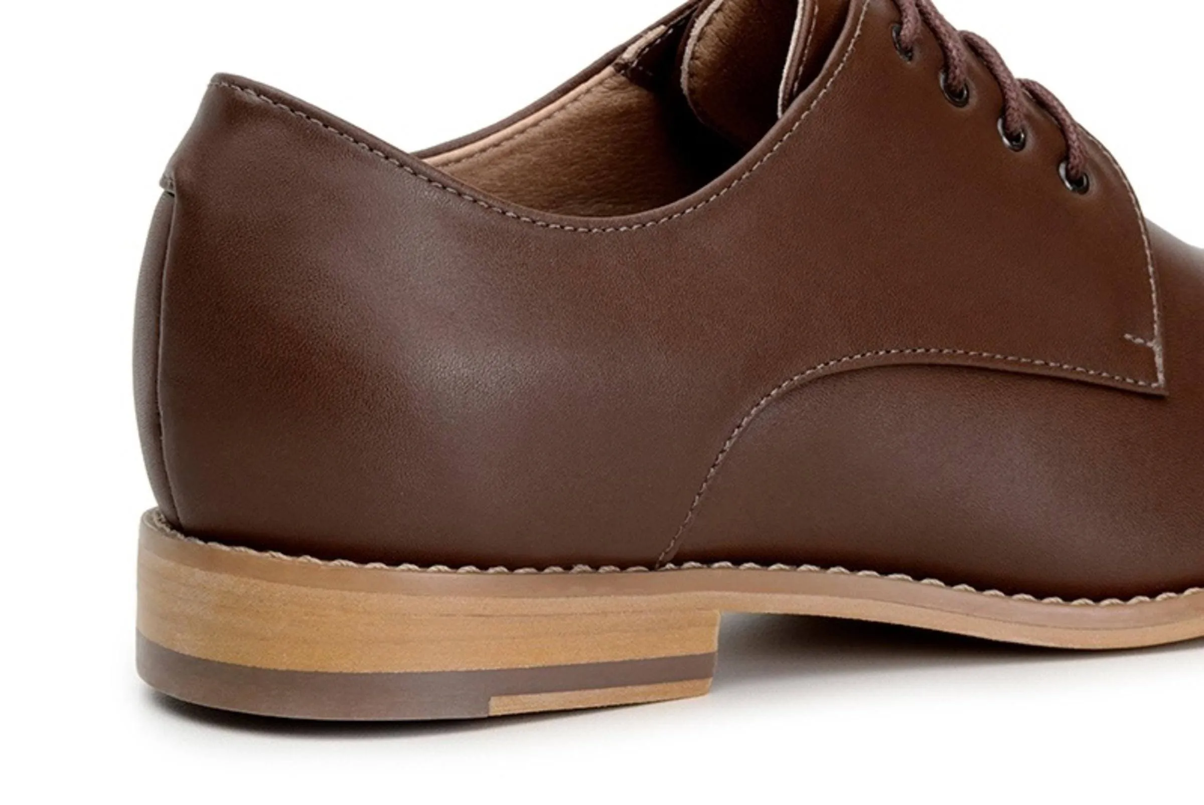 'Teresa' Women's Vegan Derby by Ahimsa - cognac