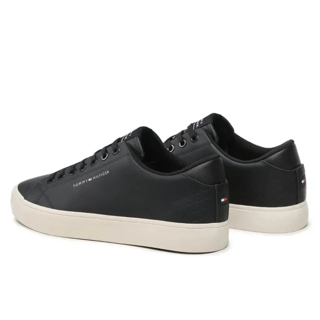 Mens Tommy Hilfiger Hi Vulc Core Low Leather Sneakers - FM0FM04687-BLK