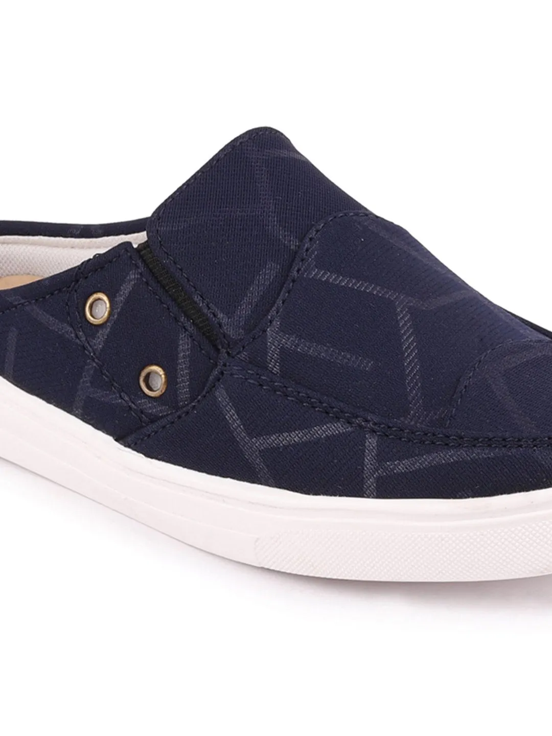 Women Navy Blue Casual Canvas Slip-On Shoes