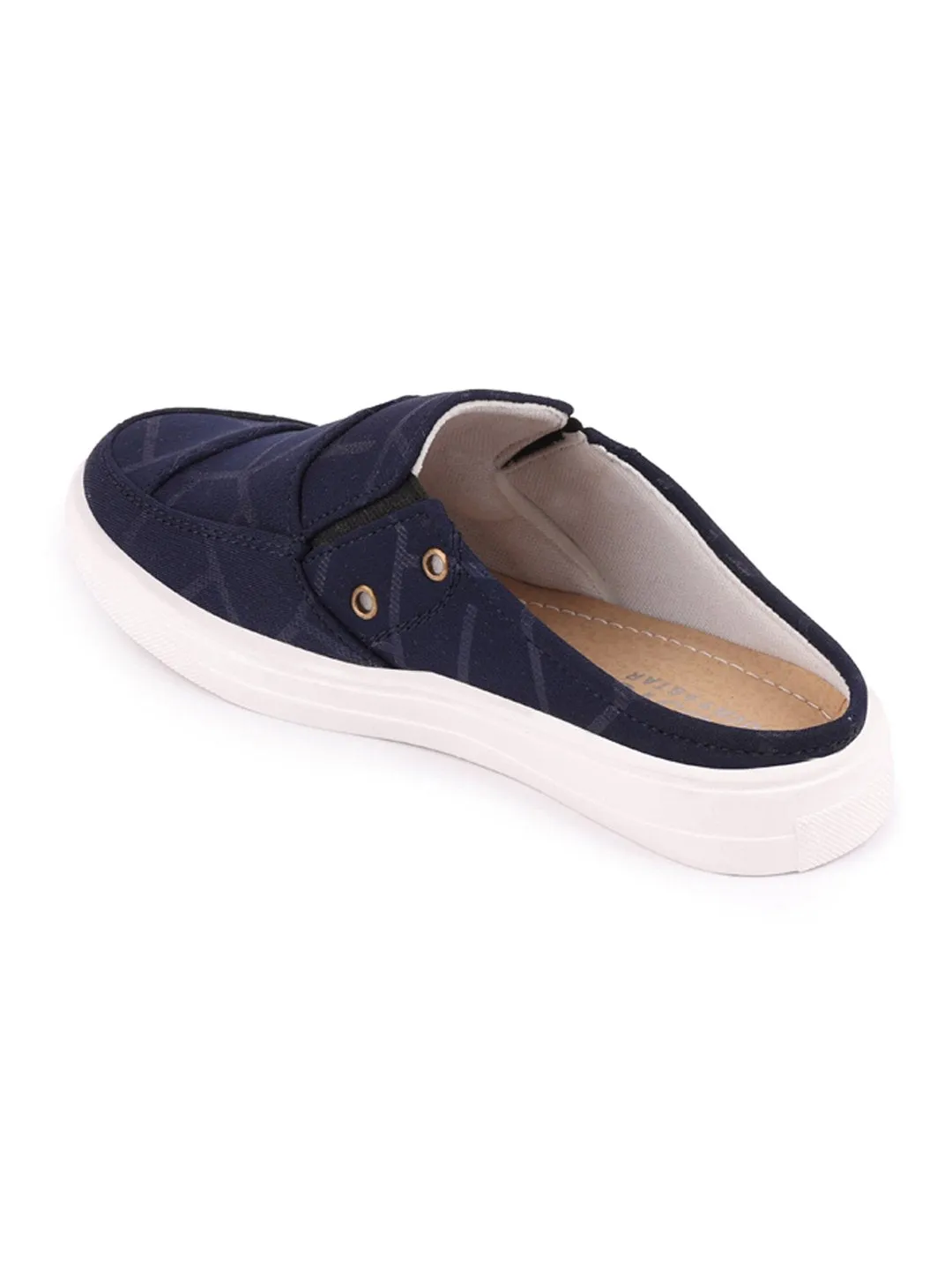 Women Navy Blue Casual Canvas Slip-On Shoes